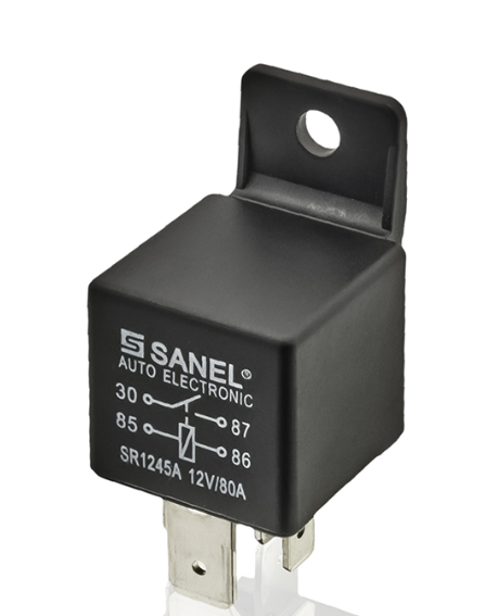 12V 80A Röle 4 uçlu 30-87-86-85 Braketli