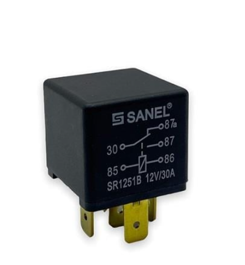 12V MİNİ röle 30/20A  5 uçlu  2 platinli 30-87-87a-86-85