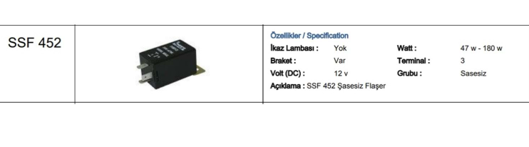 12V ŞASESİZ flaşer  (+,P,L)