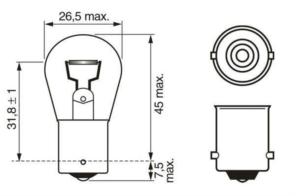 1987302925 AMPUL ECO 12V 93 SİNYAL TEK DUY P21W BA15s