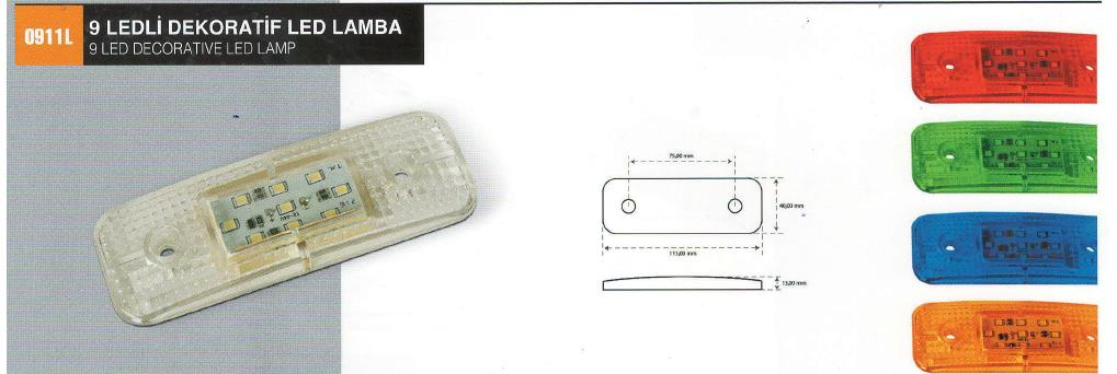 9 LEDLİ OVAL SİNYAL LAMBA BEYAZ