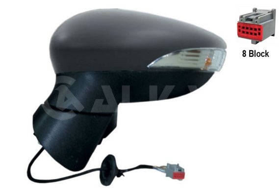 ALKAR 6115394 | Dış Dikiz Aynası Sol Elektrikli Isıtmalı Astarlı Otomatik Katlanır Sinyalli 8 Pin Ford Fiesta VI 2008-2012