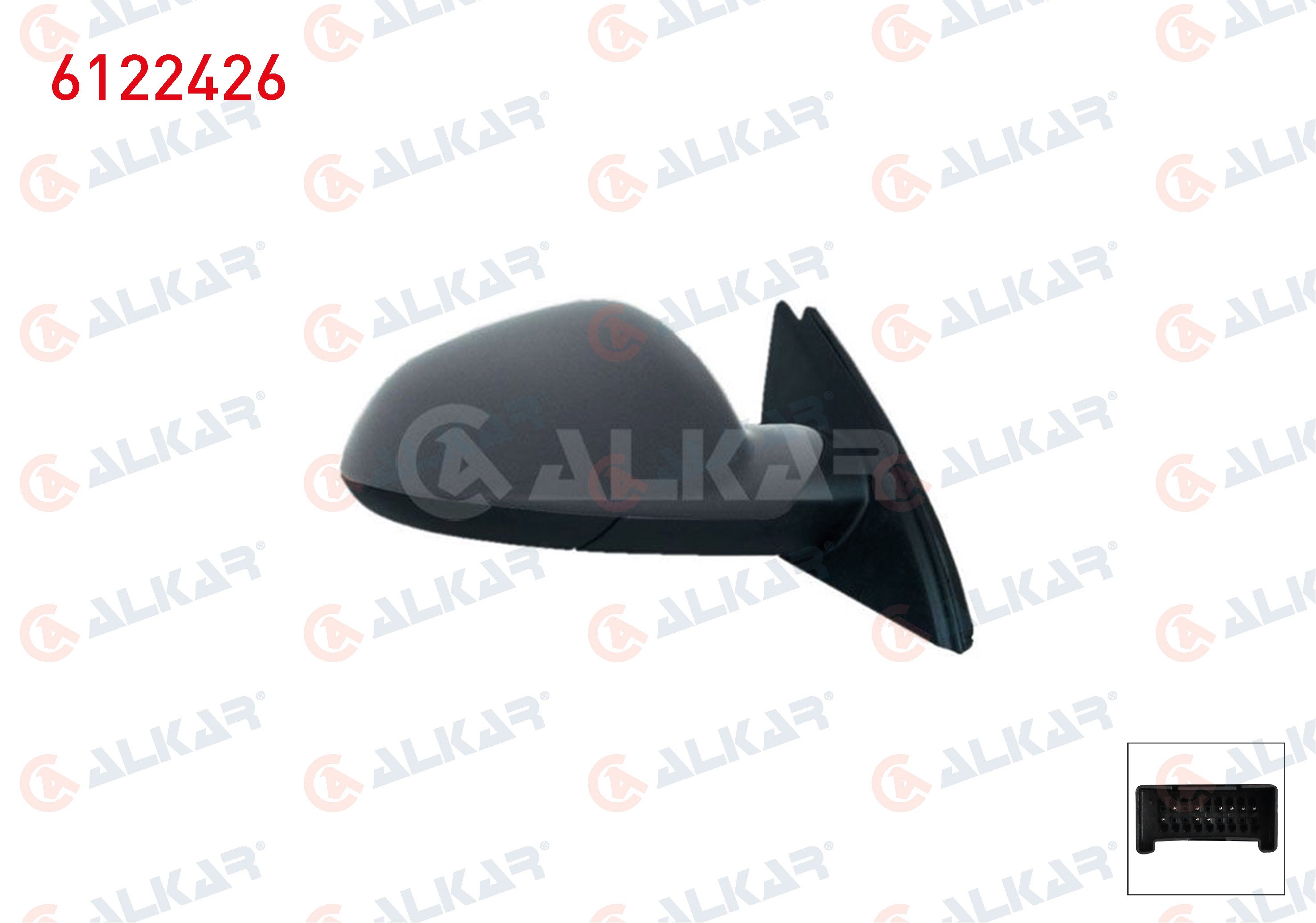 ALKAR 6122426 | Dış Dikiz Aynası Sol Elektrikli Asferık Isıtmalı Astarlı Otomatik Katlanır 7 Pin Opel Insignia A (G09) 2008 -