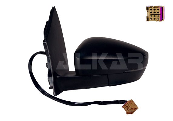 ALKAR 6125123 | Dış Dikiz Aynası Sol Elektrikli Isıtmalı Sinyalli 6 Pin Dıkdortgen Soket Asferık Volkswagen Polo (6R) 2009 -