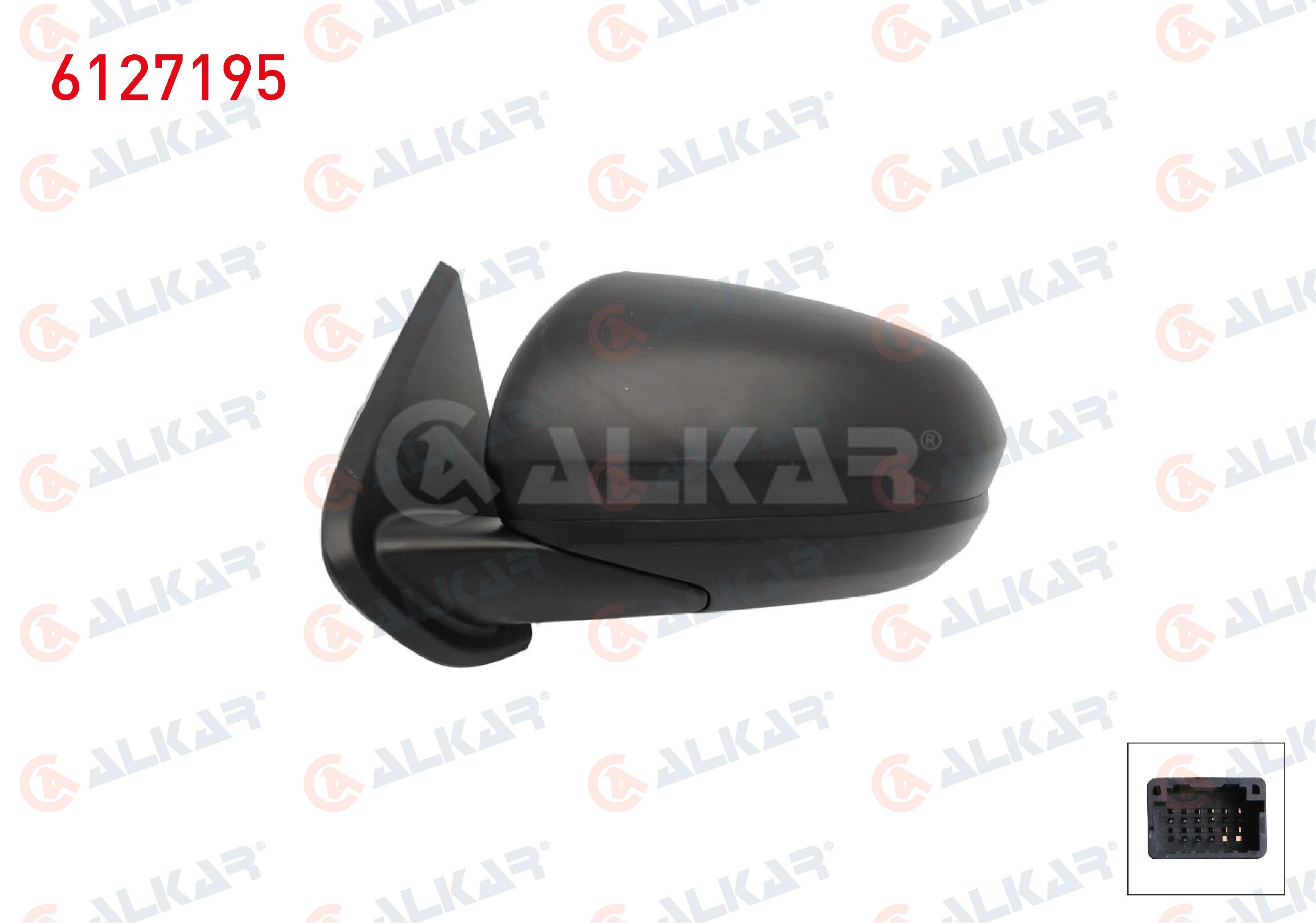 ALKAR 6127195 | Dış Dikiz Aynası Sol Elektrikli Isıtmalı Kör Noktalı 7 Pin Dacia Duster 2017 -