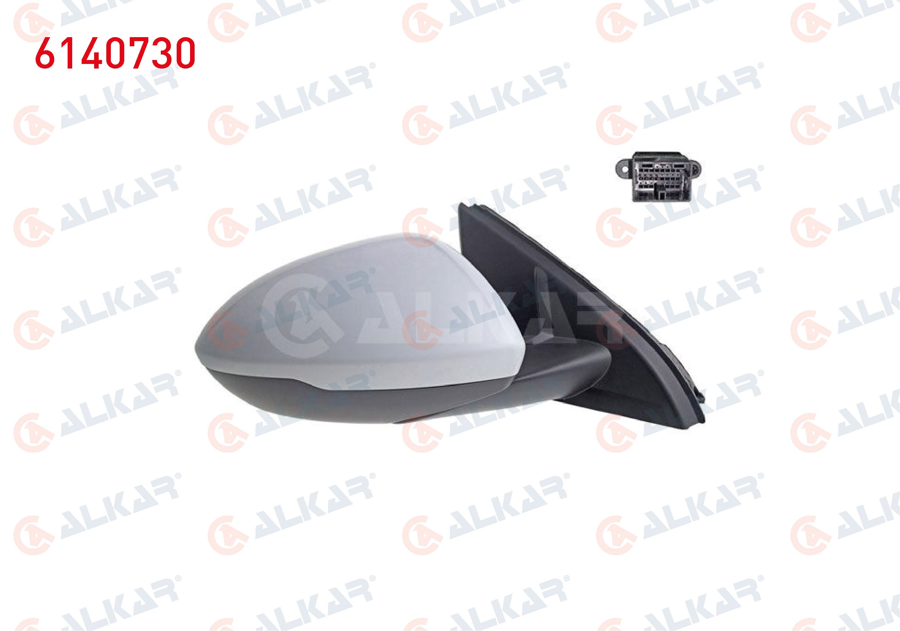 ALKAR 6140730 | Dış Dikiz Aynası Sağ Elektrikli Isıtmalı Astarlı 5 Pin Opel Insignia B (Z18) 2017 -