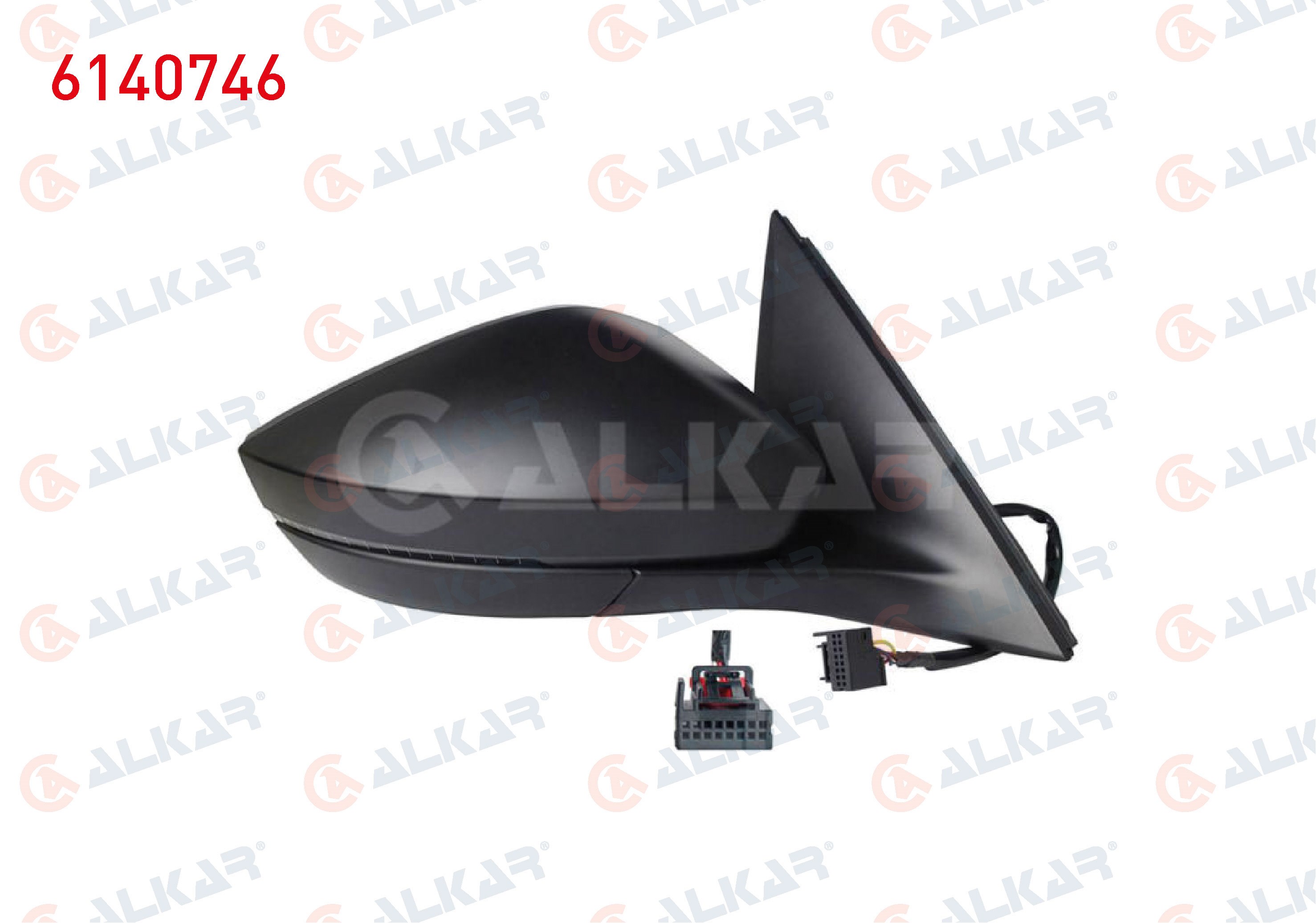 ALKAR 6140746 | Dış Dikiz Aynası Sağ Elektrikli Isıtmalı Astarlı Sinyalli Led 6 Pin Skoda Scala / Kamıq 2019 -