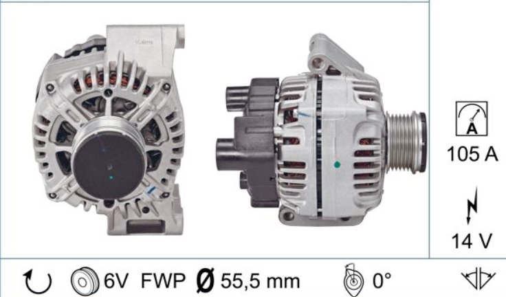 ALTERNATÖR 12V 105A 1.3 MULTİJET FIAT ALBEA DOBLO OPEL CORSA COMBO ASTRA