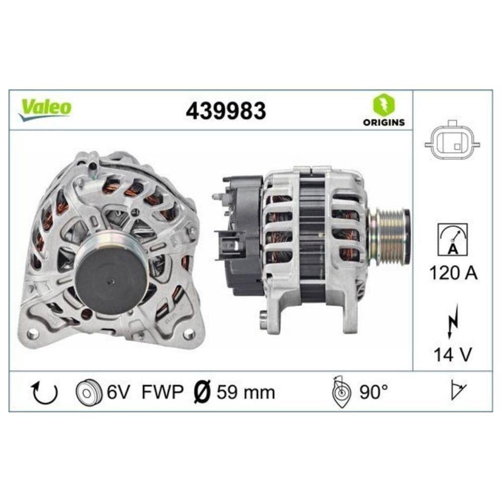 ALTERNATÖR 12V 120A RENAULT CAPTUR CLIO IV 0.9 TCE (LIN)