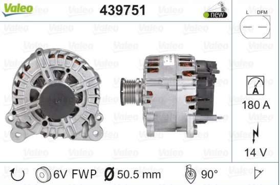 ALTERNATÖR 12V 180A VW TRANSPORTER T5 2.0 TDI