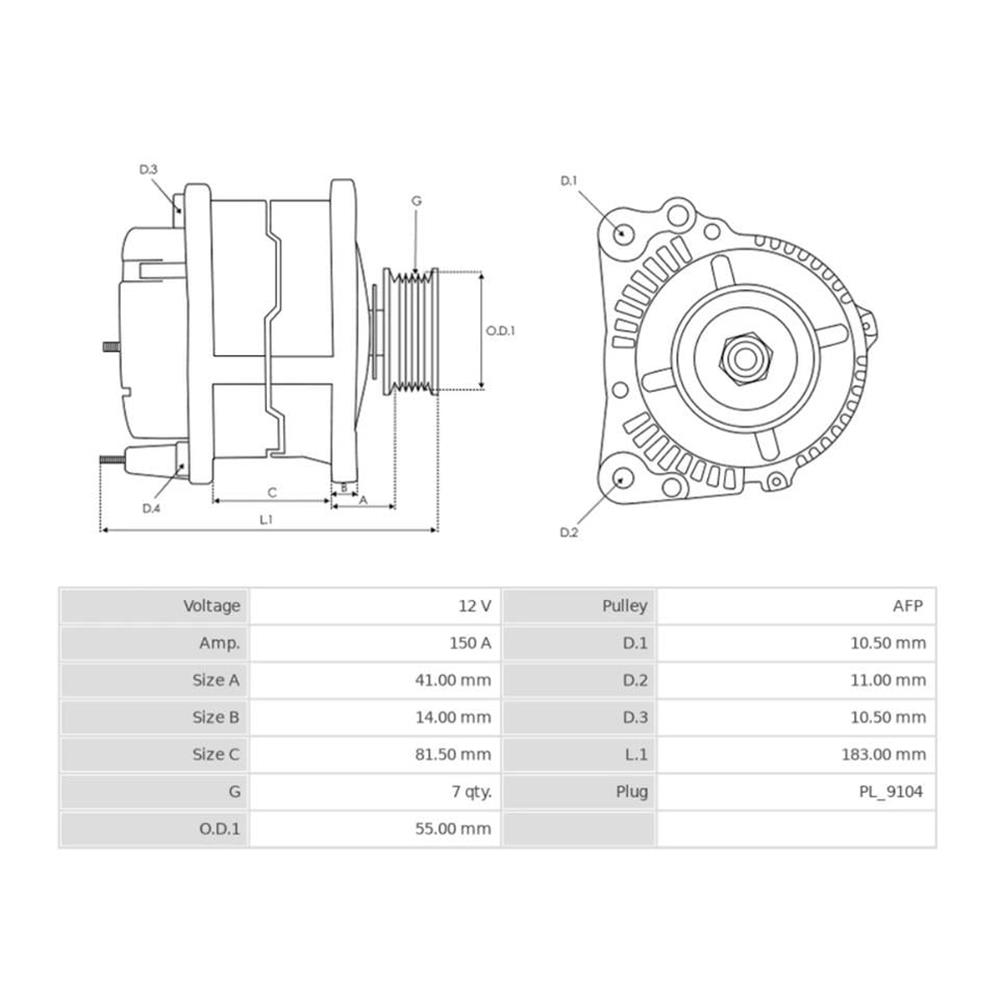ALTERNATÖR 14V 150A FIAT DUCATO 06 2.3 JTD