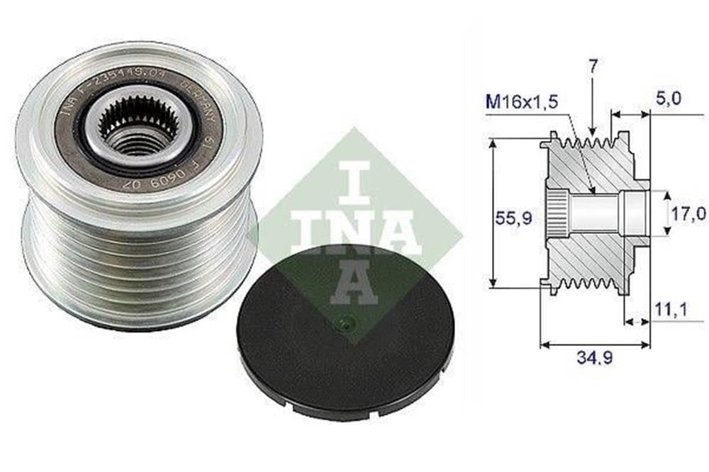 ALTERNATÖR KASNAĞI VW TOUAREG 3.6 04-10, Q7 3.6 (7 KANAL)