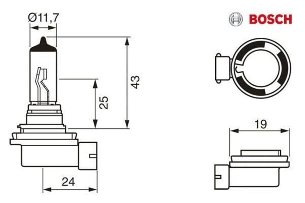 AMPUL H11 HALOJEN PGJ19-2 12V TEK TELLI FAR VE SISMERCEDES BMW CITROEN HONDA OPEL VW
