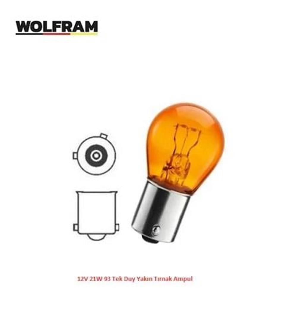 AMPUL PY21W 12V 21W 93  YAN TIRNAK SARI