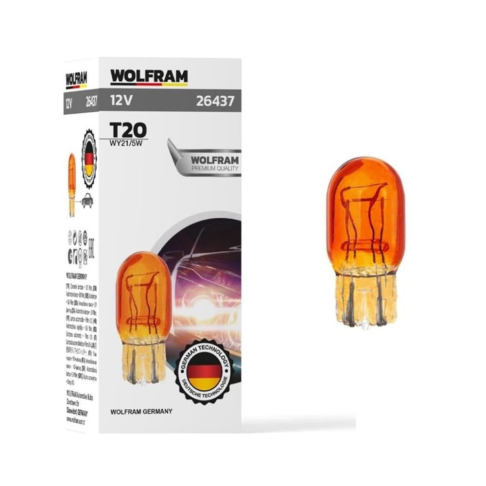 AMPUL T20 12V 21/5W W3x16q JUMBO DİPSİZ ÇİFTLİ SARI