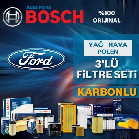 Bosch Ford Fiesta 1.6 Benzin Filtre Bakım Seti 2013-2016 3KP