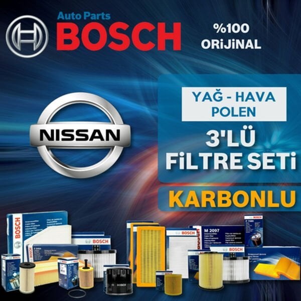 Bosch Nissan Qashqai 1.6 Dci Filtre Bakım Seti 2014-2017 3KP