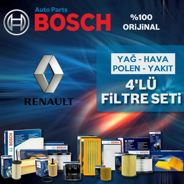 Bosch Renault Megane 3 1.6 16V Filtre Bakım Seti 2009-2015 4NP
