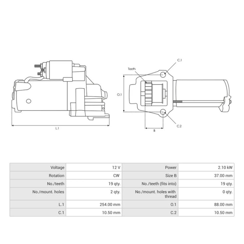 MARŞ MOTORU 12V 2,3 KW 19DİŞ BOSCH TİPİ FORD TRANSIT V184 YM. STR2232