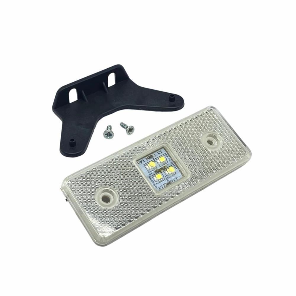 SİDE MARKER 12V 4 LED SMD BEYAZ ARKASI DÜZ ( E BELGELİ )