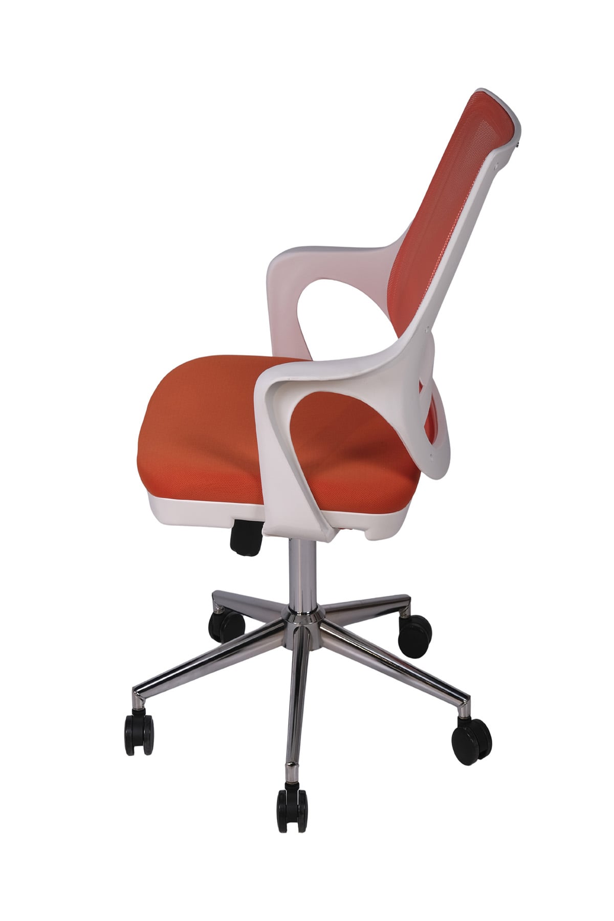 Ofisbazaar Buya Beyaz Fileli Çalışma Koltuğu | Ergonomik Şef ve Toplantı Koltuğu Turuncu
