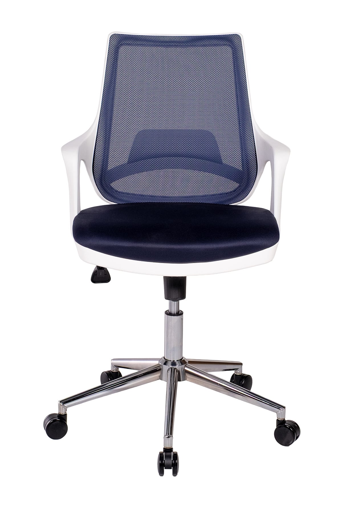 Ofisbazaar Buya Beyaz Fileli Çalışma Koltuğu | Ergonomik Şef ve Toplantı Koltuğu Lacivert