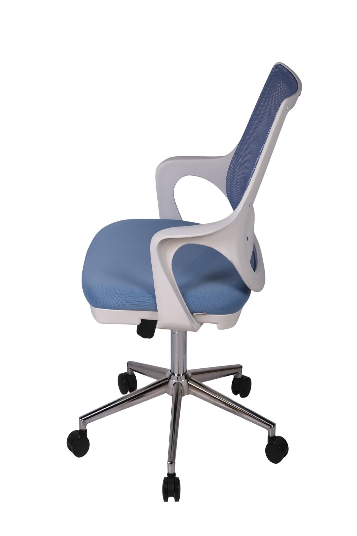 Ofisbazaar Buya Beyaz Fileli Çalışma Koltuğu | Ergonomik Şef ve Toplantı Koltuğu Açık Mavi