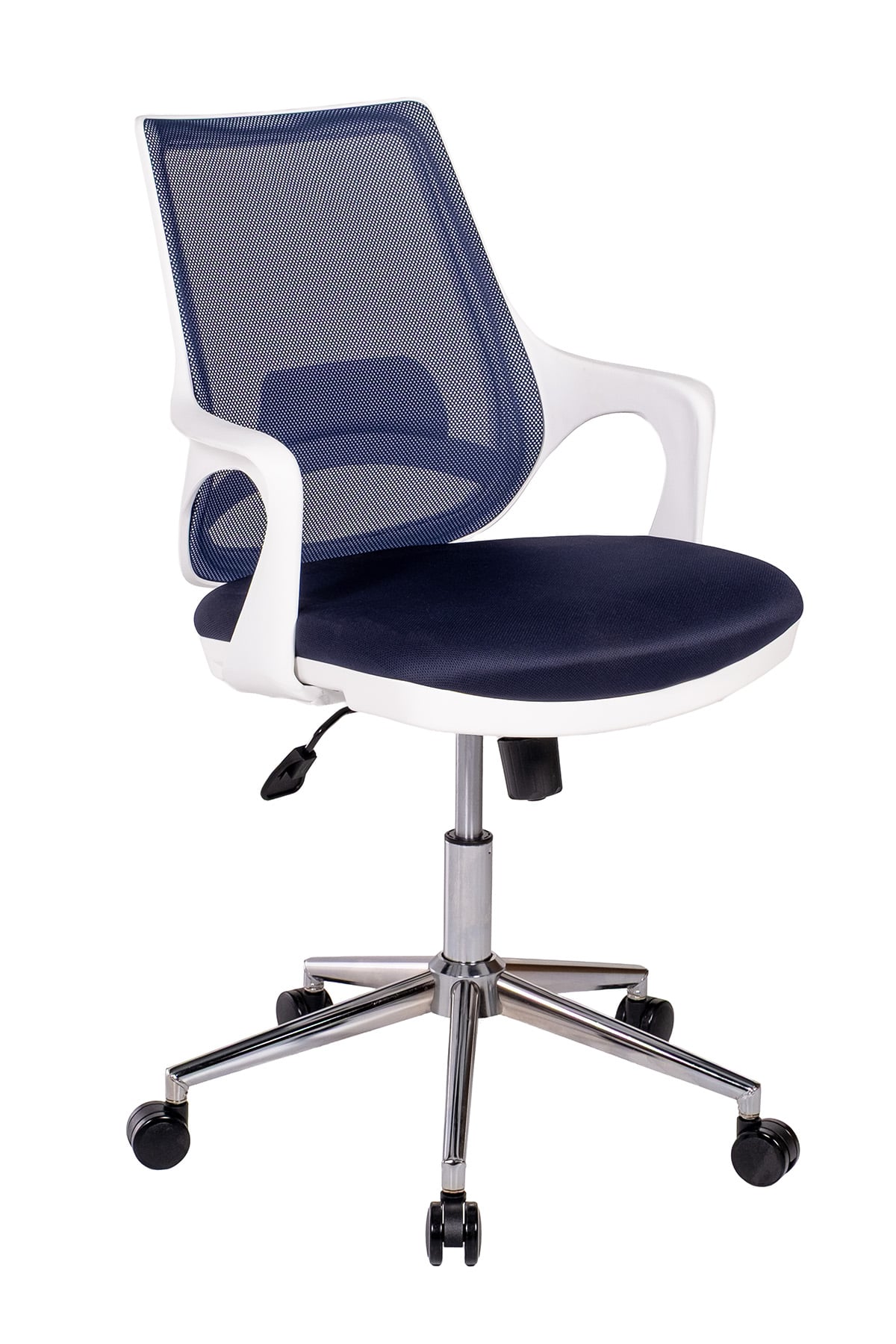 Ofisbazaar Buya Beyaz Fileli Çalışma Koltuğu | Ergonomik Şef ve Toplantı Koltuğu Lacivert
