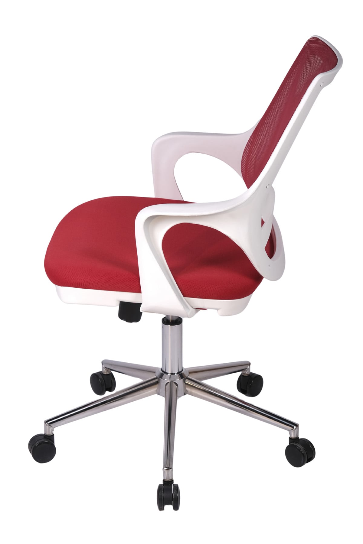 Ofisbazaar Buya Beyaz Fileli Çalışma Koltuğu | Ergonomik Şef ve Toplantı Koltuğu Kırmızı