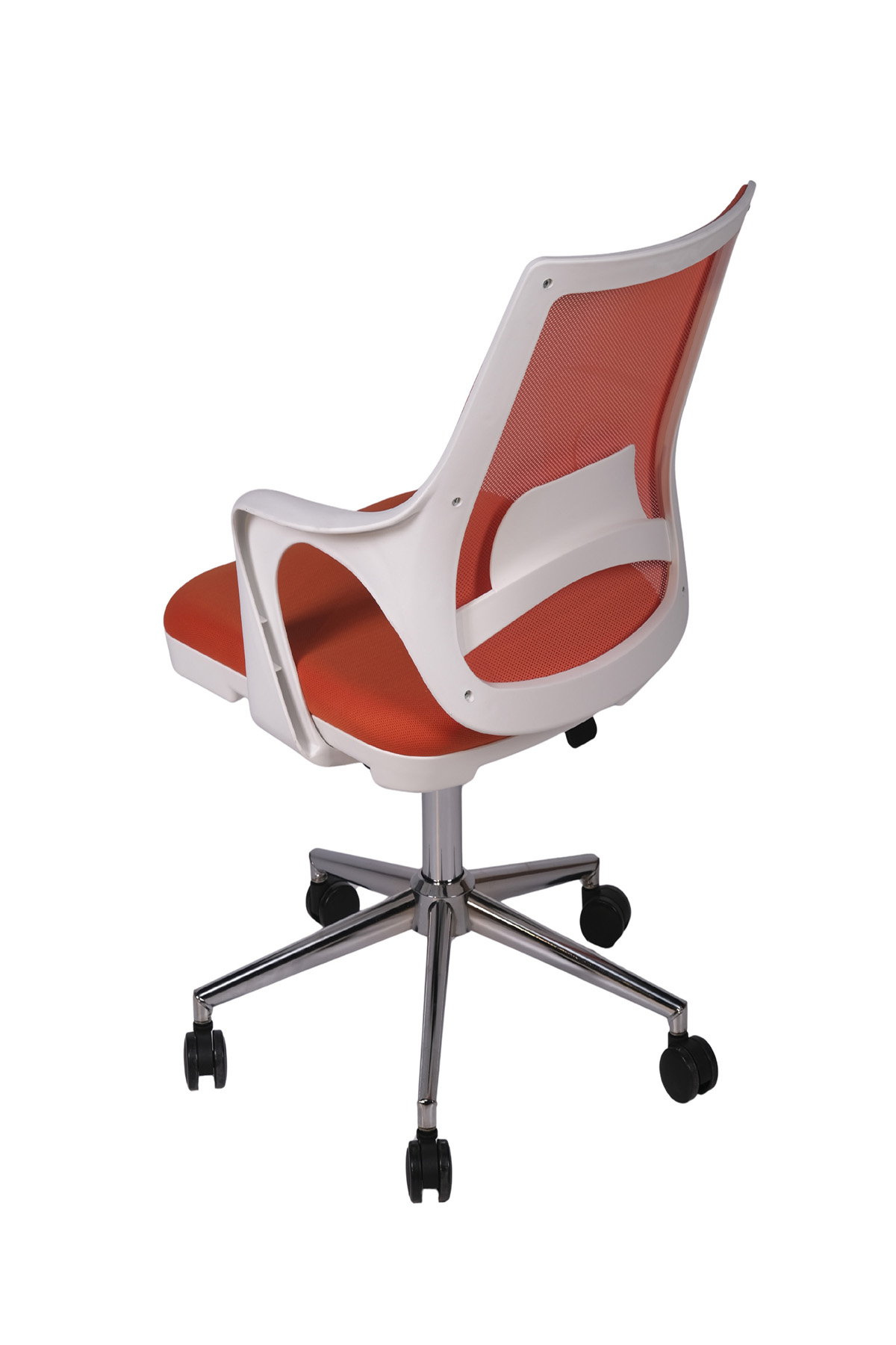 Ofisbazaar Buya Beyaz Fileli Çalışma Koltuğu | Ergonomik Şef ve Toplantı Koltuğu Turuncu