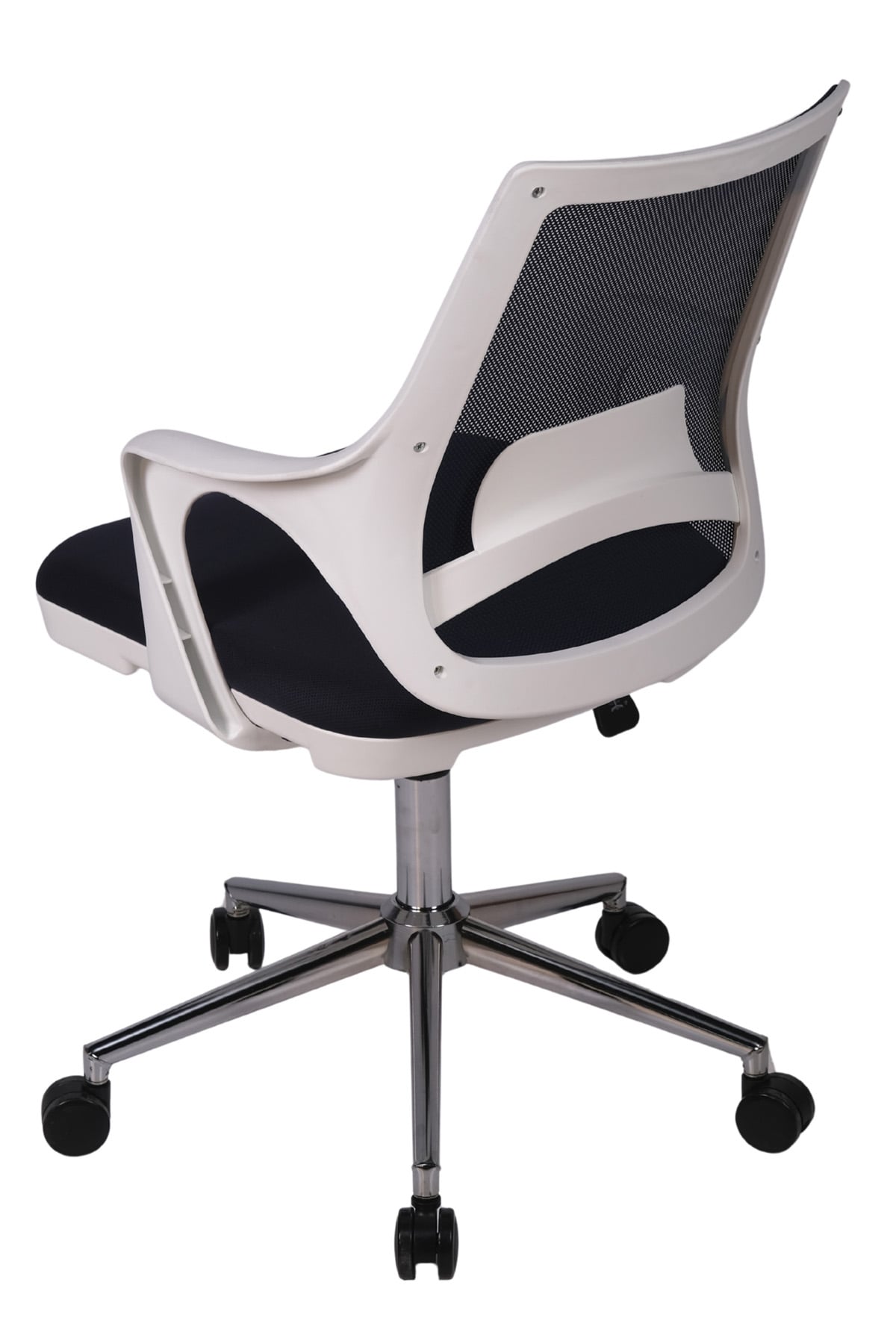 Ofisbazaar Buya Beyaz Fileli Çalışma Koltuğu | Ergonomik Şef ve Toplantı Koltuğu Siyah Fileli