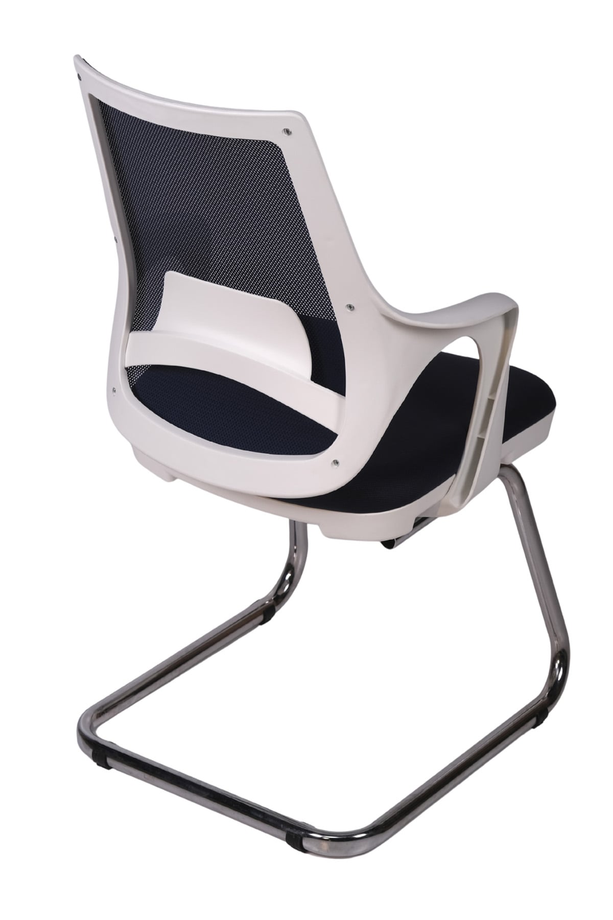 Ofisbazaar Buya Beyaz Fileli Misafir Koltuğu | Ergonomik Toplantı ve Bekleme Koltuğu Siyah Fileli