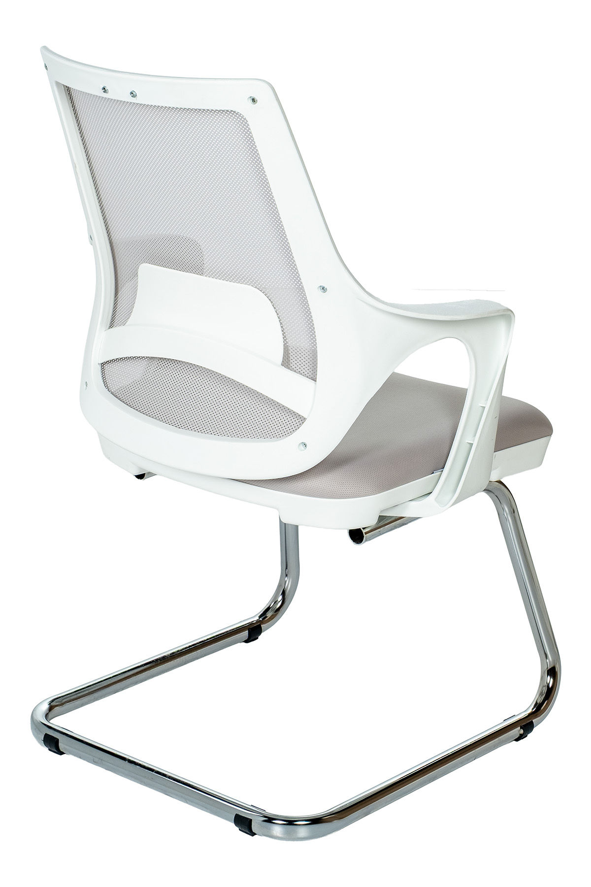 Ofisbazaar Buya Beyaz Fileli Misafir Koltuğu | Ergonomik Toplantı ve Bekleme Koltuğu Gri