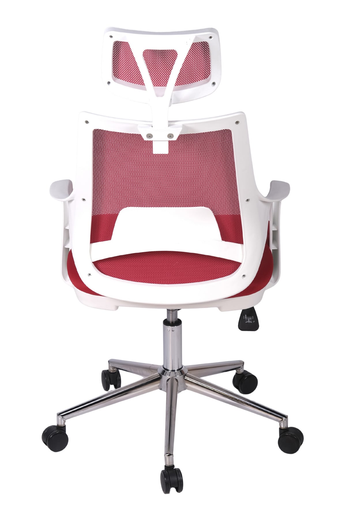 Ofisbazaar Buya Beyaz Fileli Ofis Koltuğu | Ergonomik ve Modern Tasarım Kırmızı