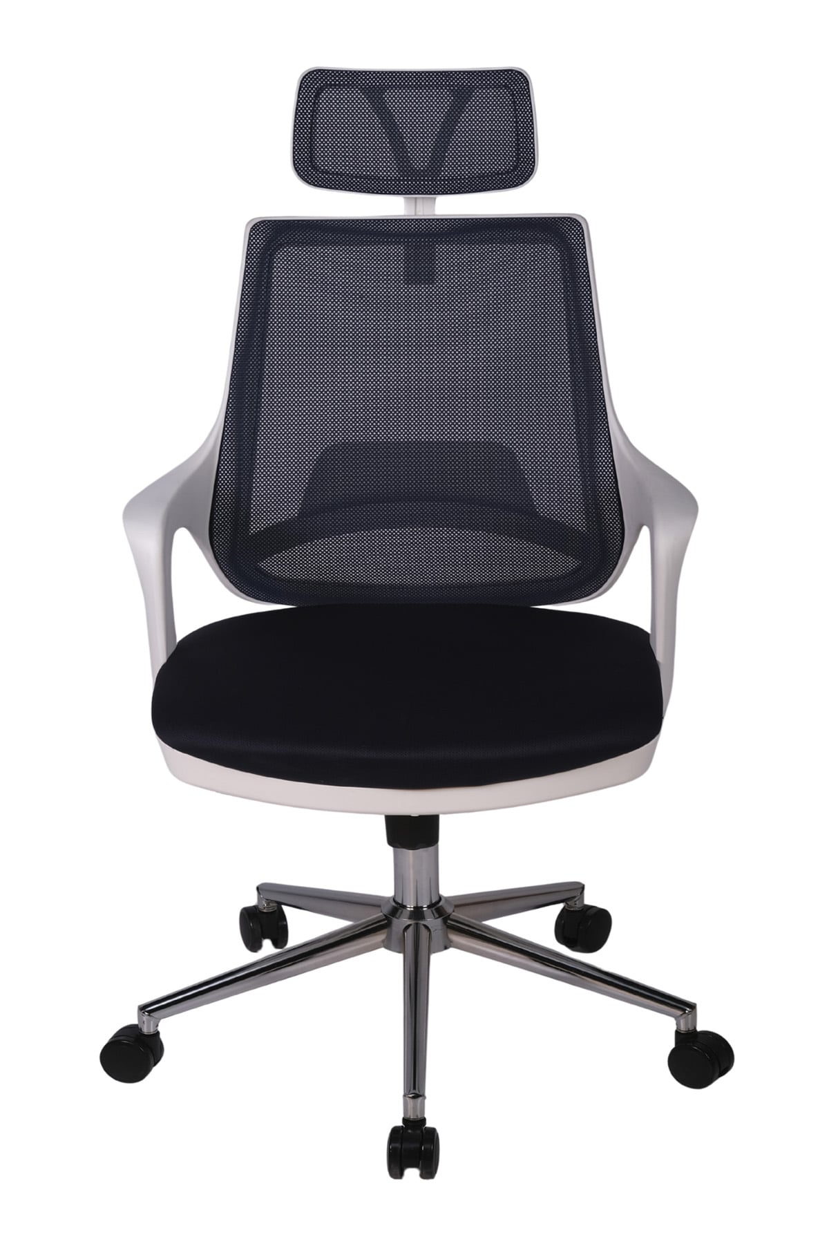 Ofisbazaar Buya Beyaz Fileli Ofis Koltuğu | Ergonomik ve Modern Tasarım Siyah Fileli