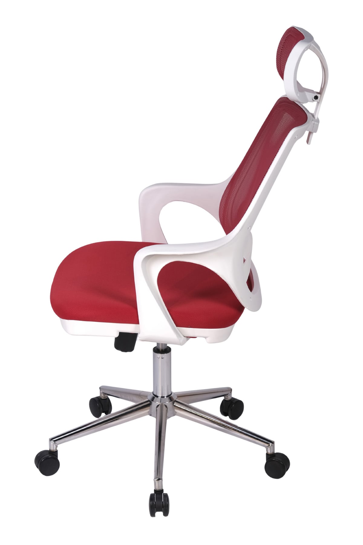 Ofisbazaar Buya Beyaz Fileli Ofis Koltuğu | Ergonomik ve Modern Tasarım Kırmızı