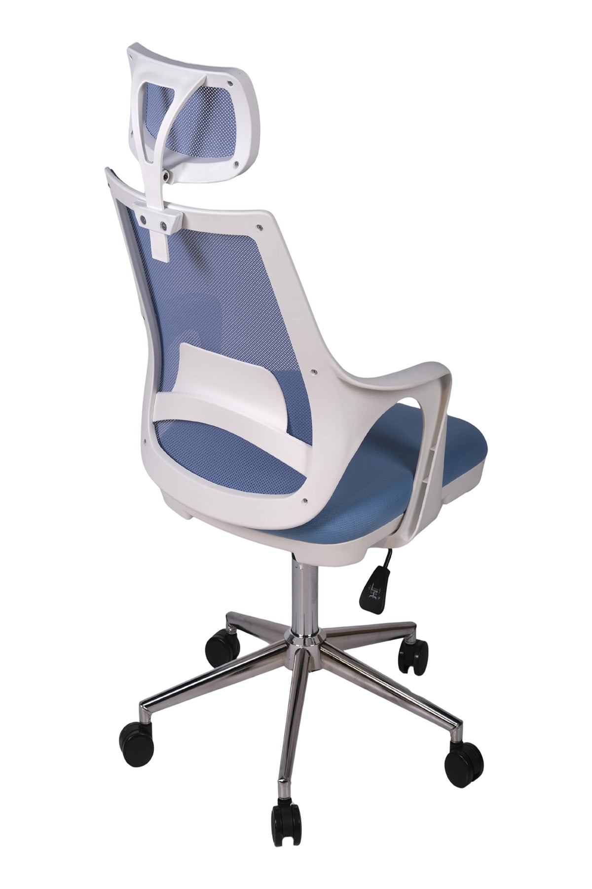 Ofisbazaar Buya Beyaz Fileli Ofis Koltuğu | Ergonomik ve Modern Tasarım Açık Mavi