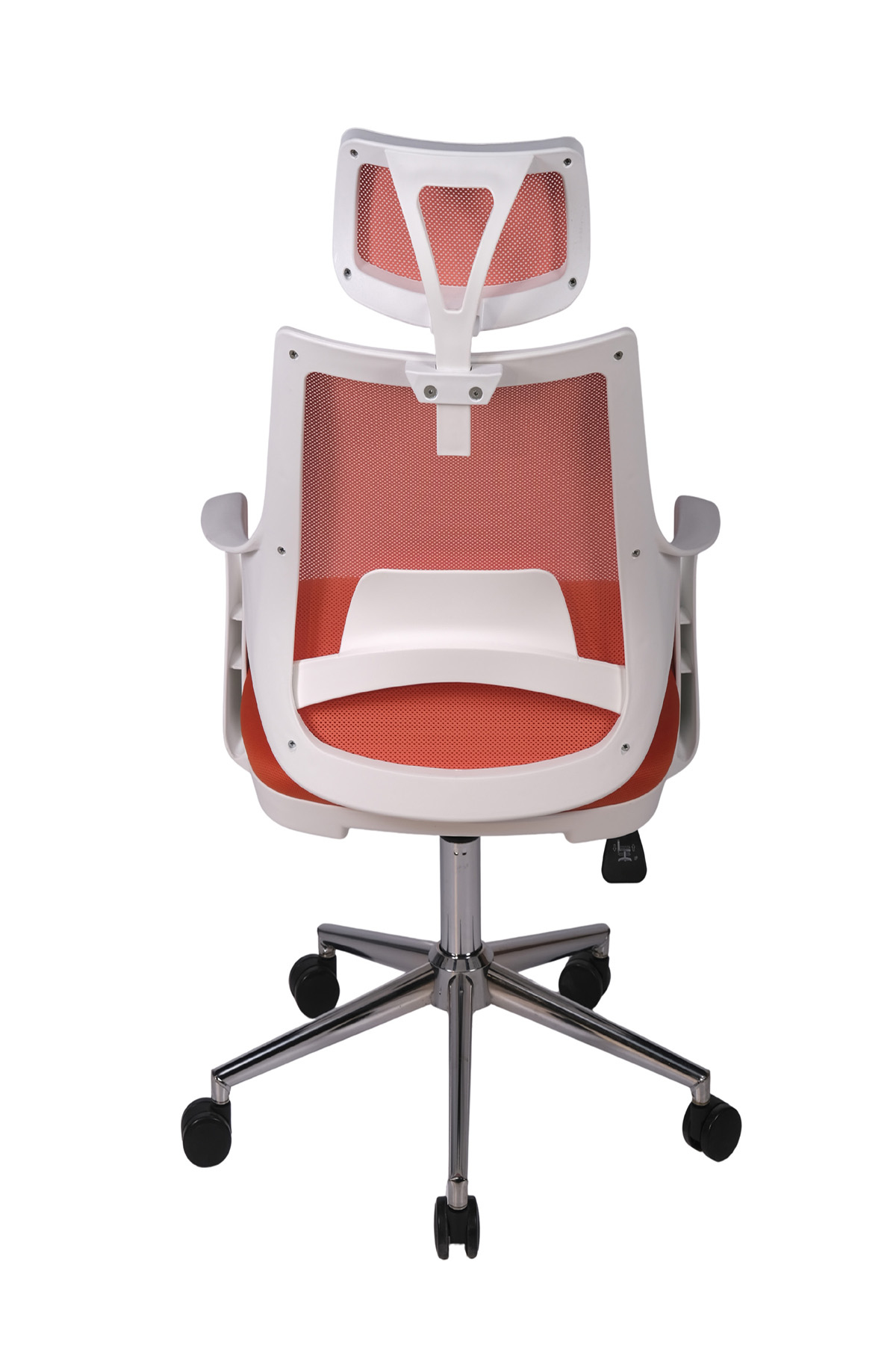 Ofisbazaar Buya Beyaz Fileli Ofis Koltuğu | Ergonomik ve Modern Tasarım Turuncu