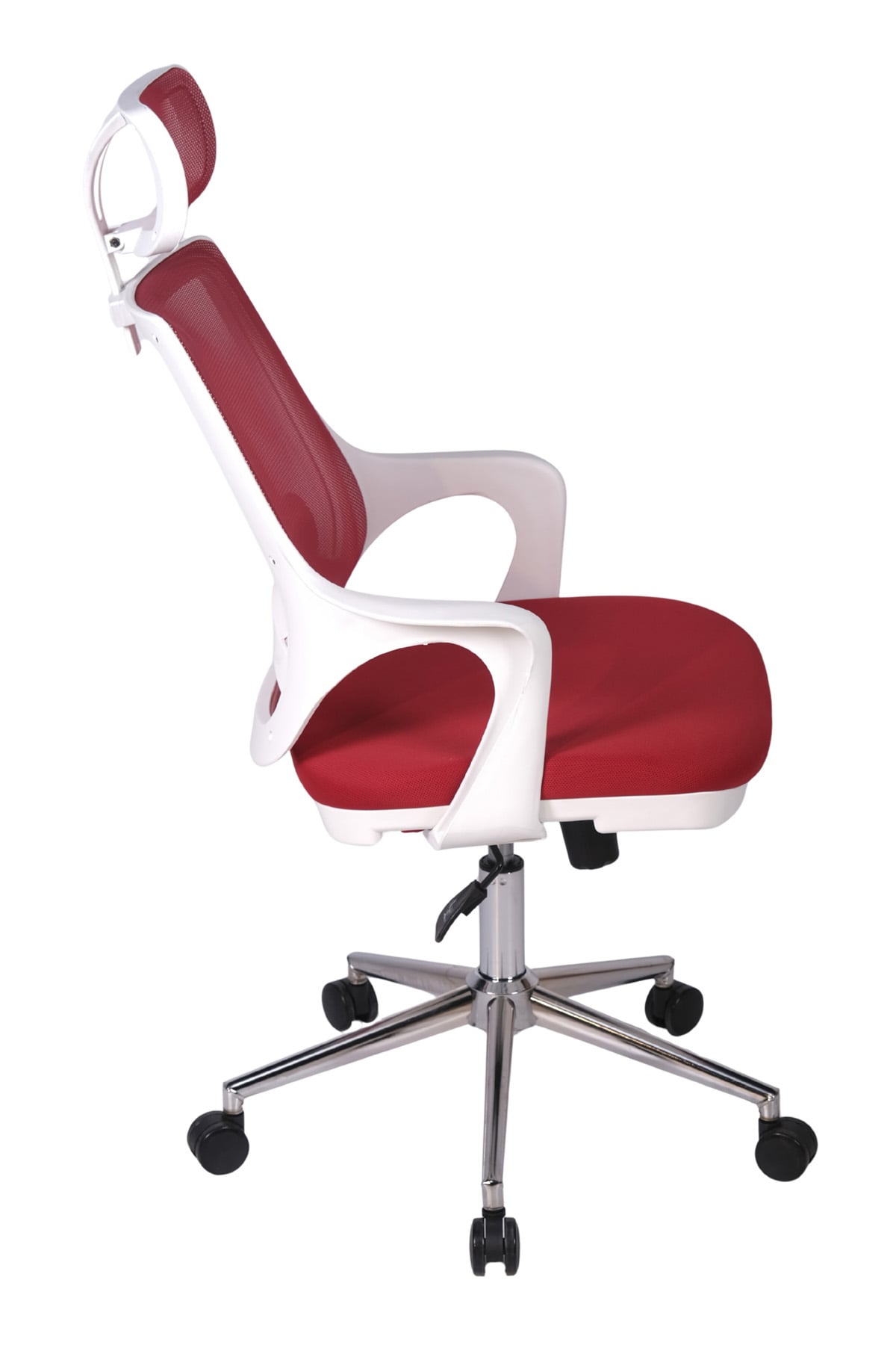 Ofisbazaar Buya Beyaz Fileli Ofis Koltuğu | Ergonomik ve Modern Tasarım Kırmızı