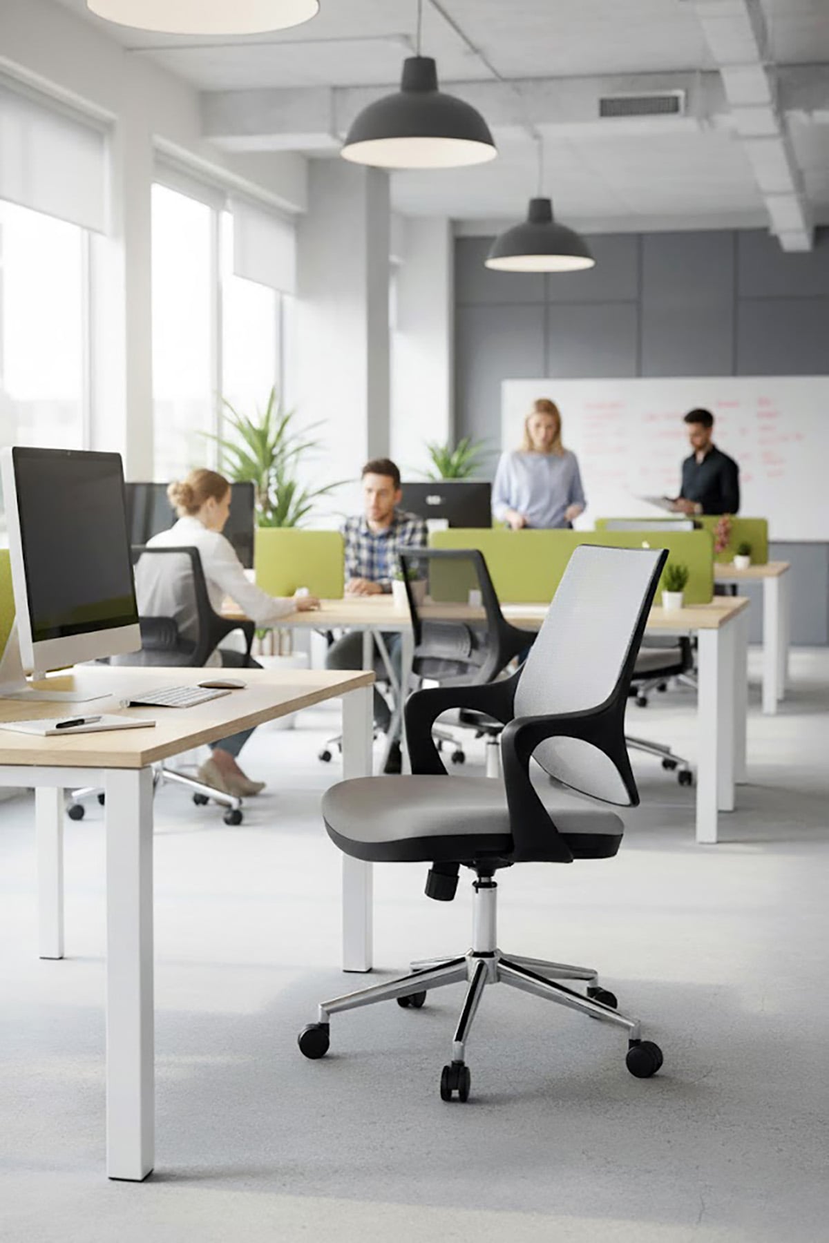 Ofisbazaar Buya Fileli Çalışma Koltuğu | Ergonomik Şef ve Toplantı Koltuğu Gri