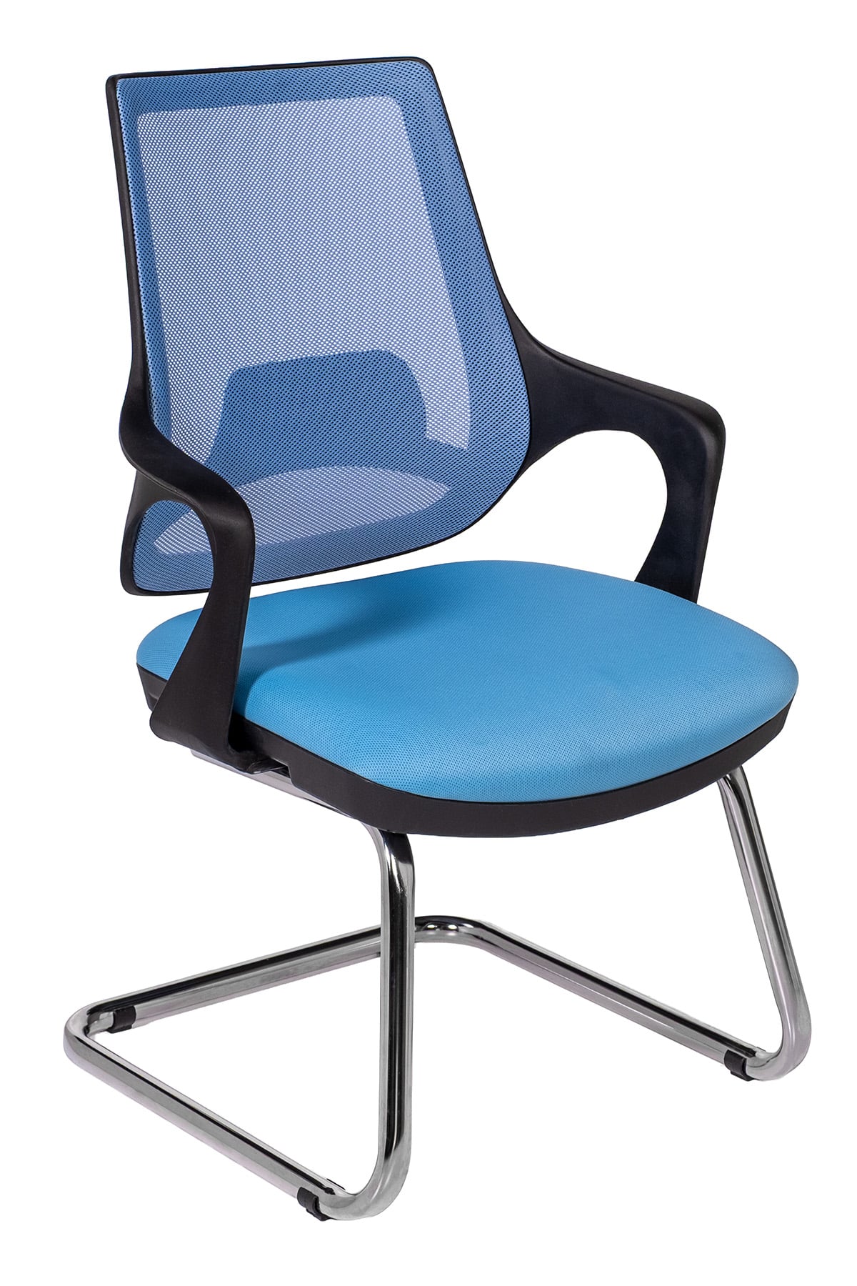 Ofisbazaar Buya Fileli Misafir Koltuğu | Ergonomik Toplantı ve Bekleme Koltuğu Açık Mavi