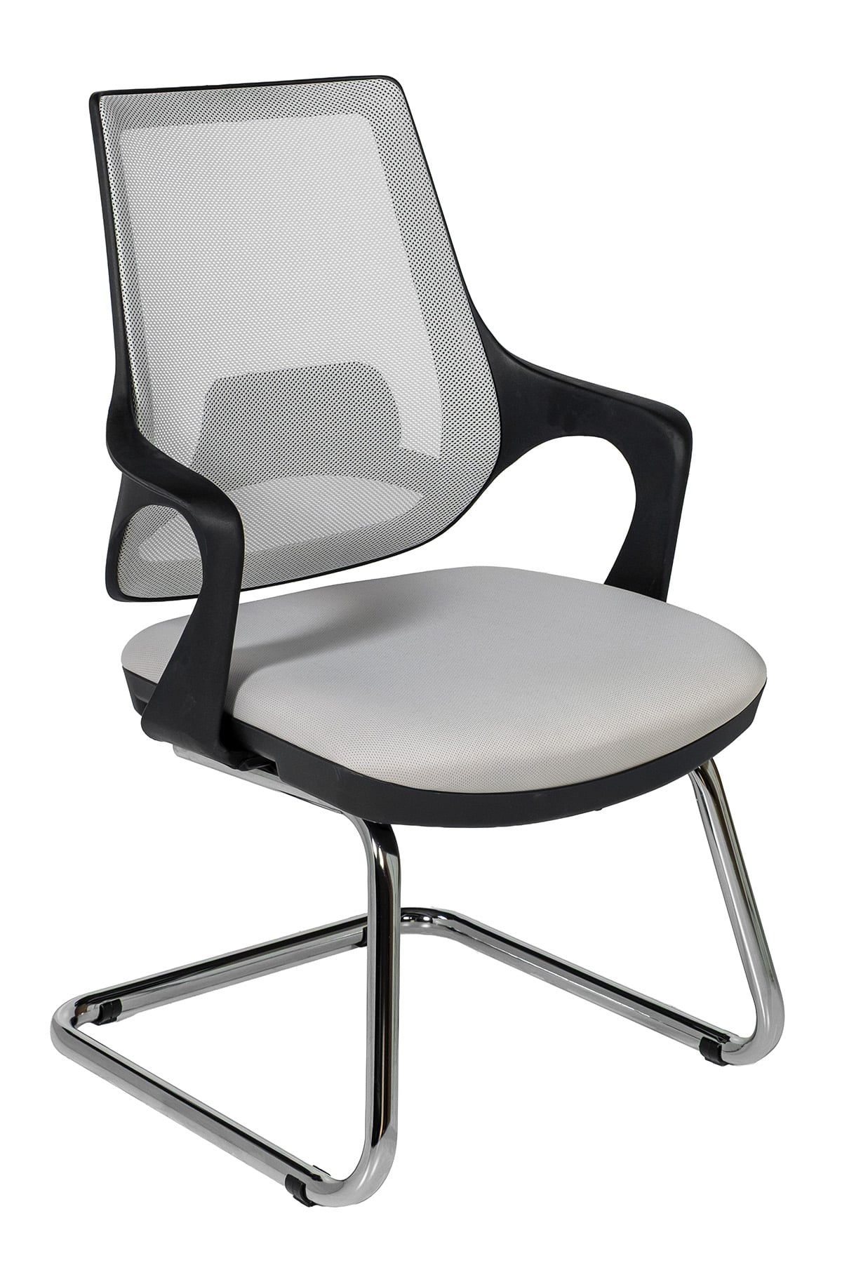 Ofisbazaar Buya Fileli Misafir Koltuğu | Ergonomik Toplantı ve Bekleme Koltuğu Gri