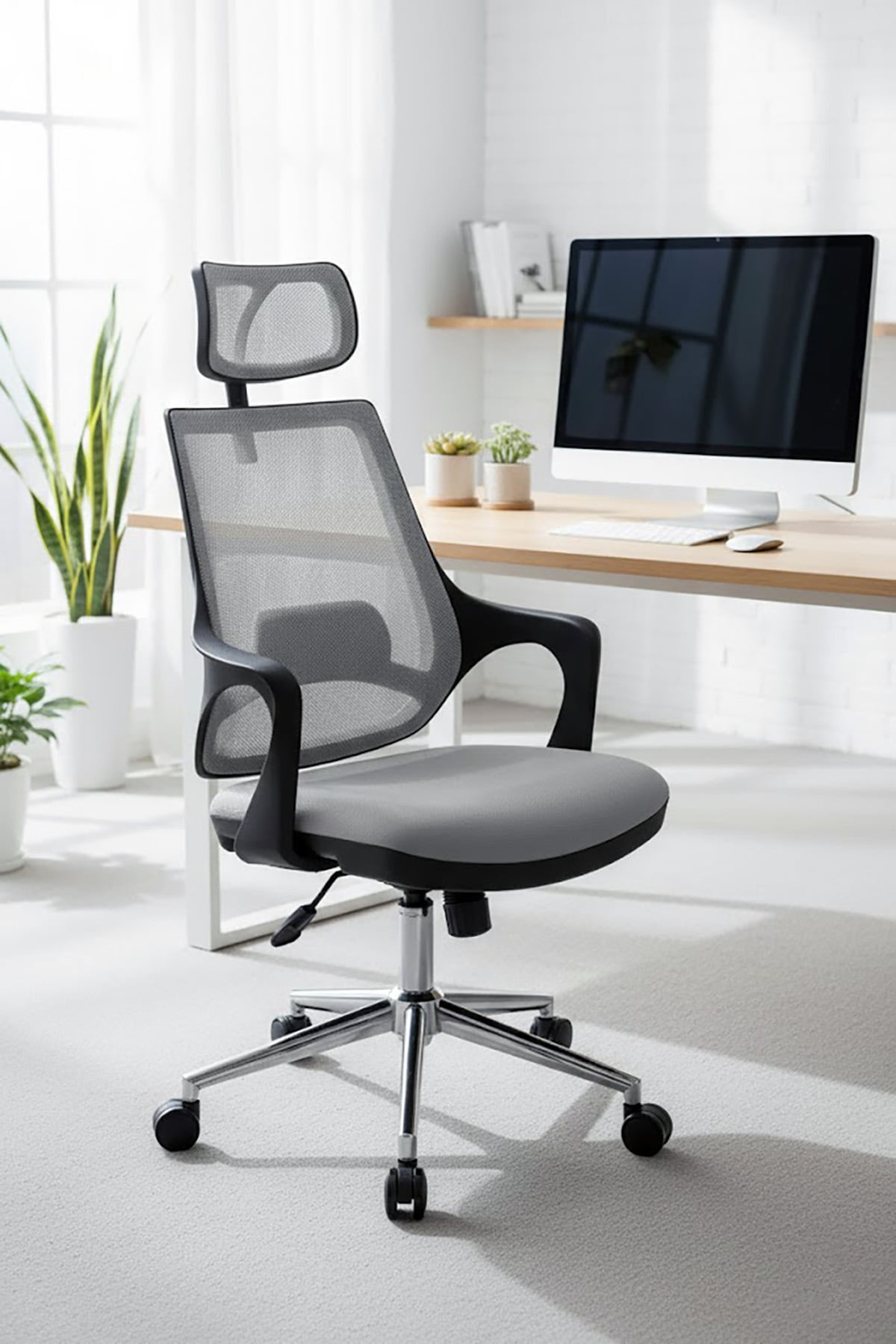 Ofisbazaar Buya Fileli Ofis Koltuğu | Ergonomik ve Modern Tasarım Gri