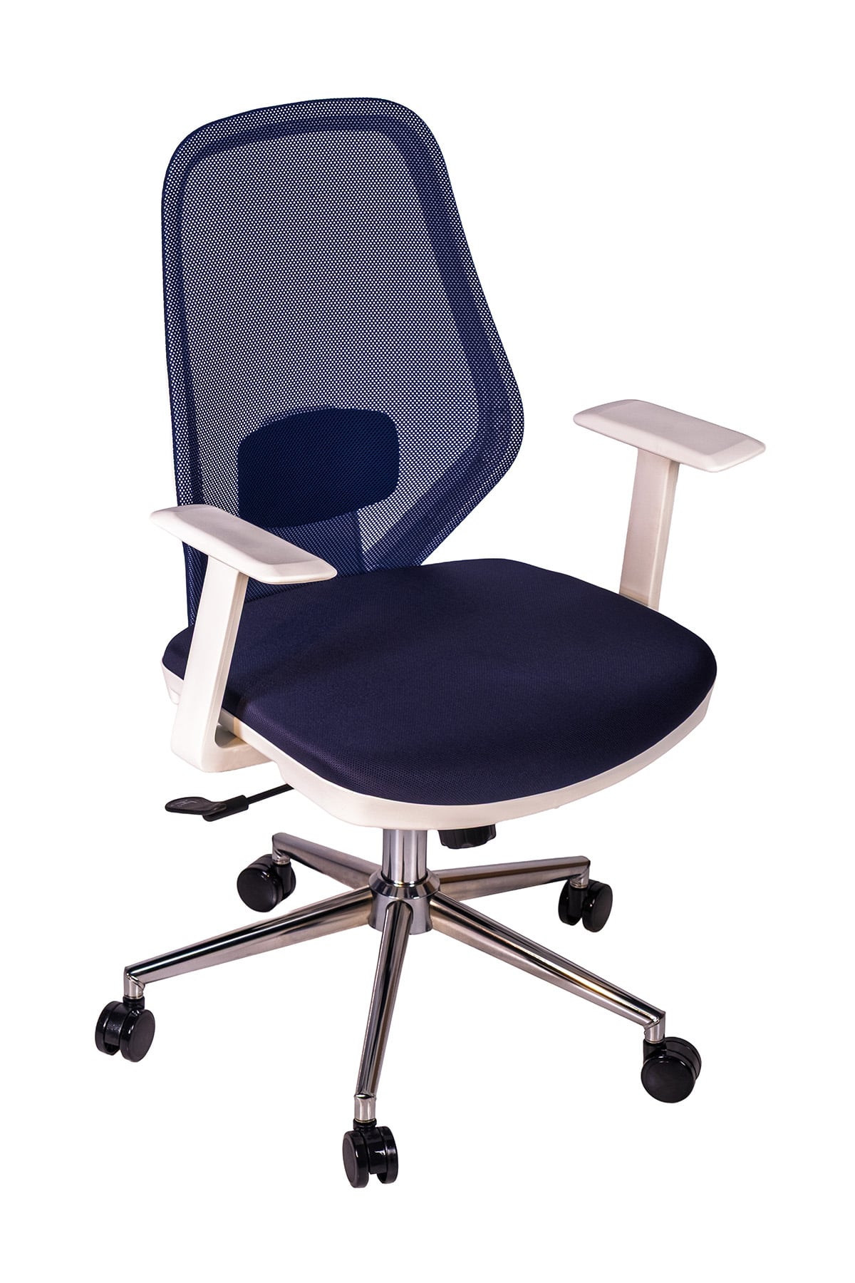 Ofisbazaar Dali Beyaz Fileli Çalışma Koltuğu | Ergonomik Şef ve Toplantı Koltuğu Lacivert