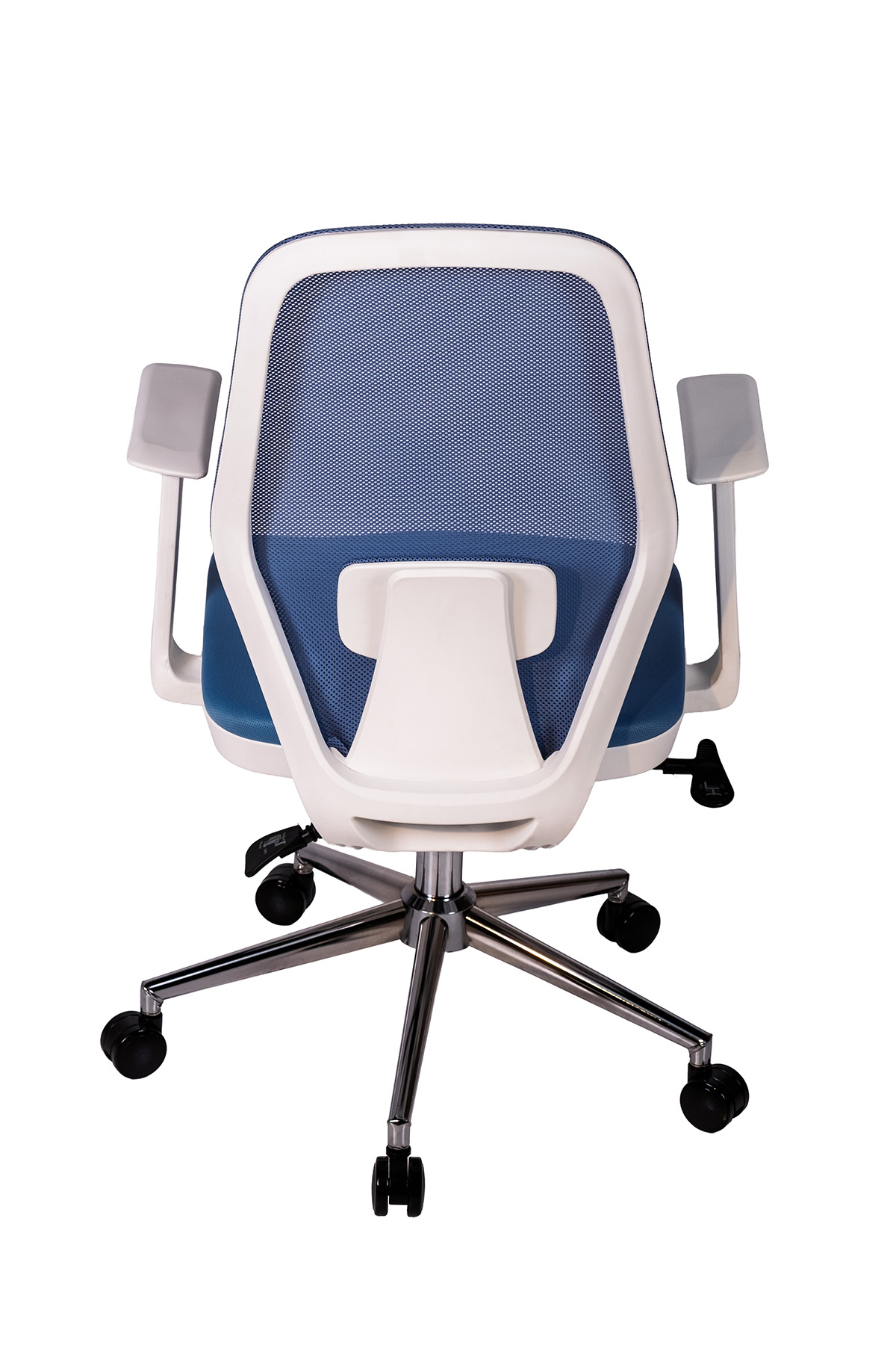 Ofisbazaar Dali Beyaz Fileli Çalışma Koltuğu | Ergonomik Şef ve Toplantı Koltuğu Açık Mavi