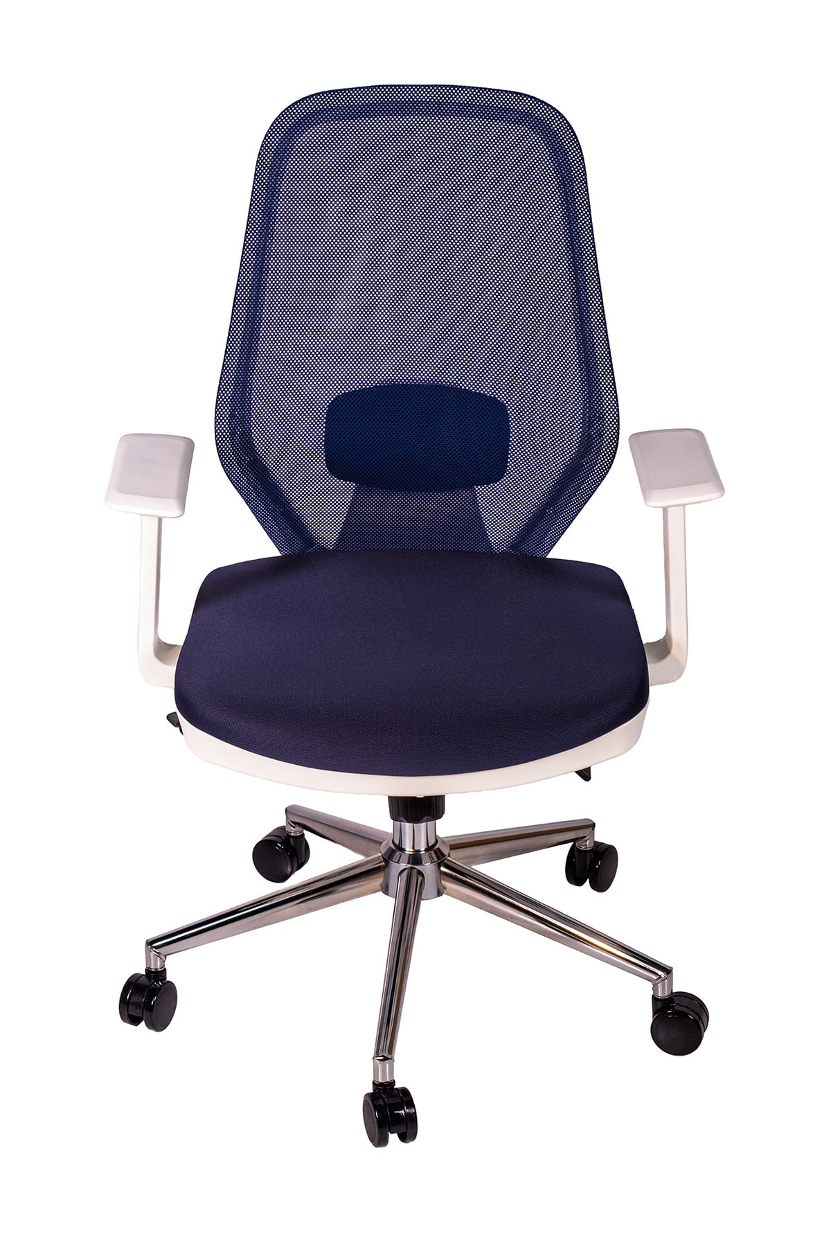 Ofisbazaar Dali Beyaz Fileli Çalışma Koltuğu | Ergonomik Şef ve Toplantı Koltuğu Lacivert