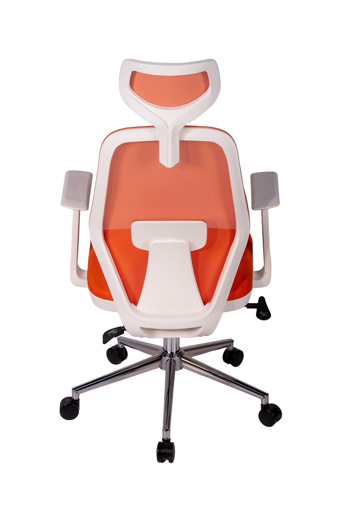 Ofisbazaar Dali Beyaz Fileli Yönetici Koltuğu | Ergonomik Başlıklı Ofis Koltuğu Turuncu