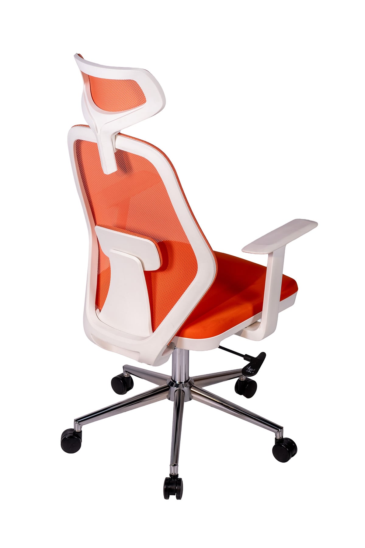Ofisbazaar Dali Beyaz Fileli Yönetici Koltuğu | Ergonomik Başlıklı Ofis Koltuğu Turuncu