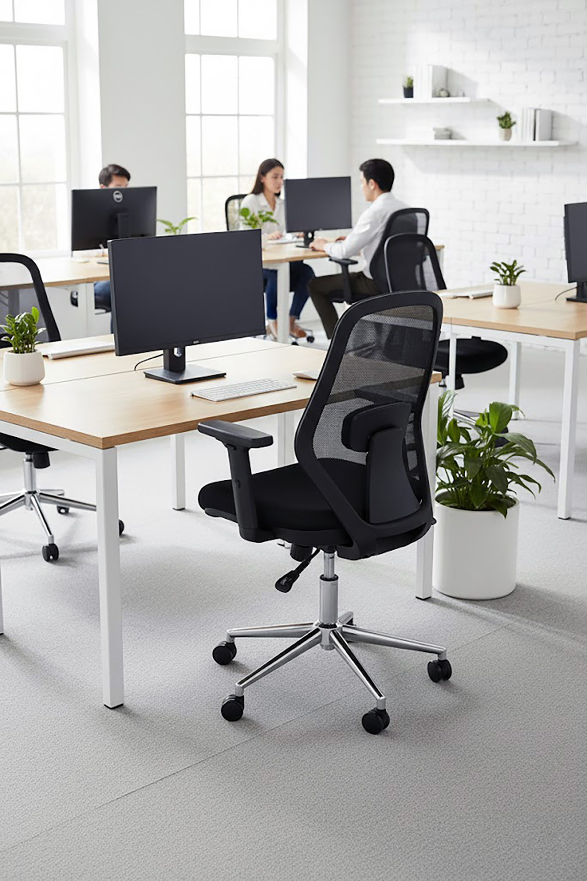Ofisbazaar Dali Fileli Çalışma Koltuğu | Ergonomik Şef ve Toplantı Koltuğu Siyah Fileli