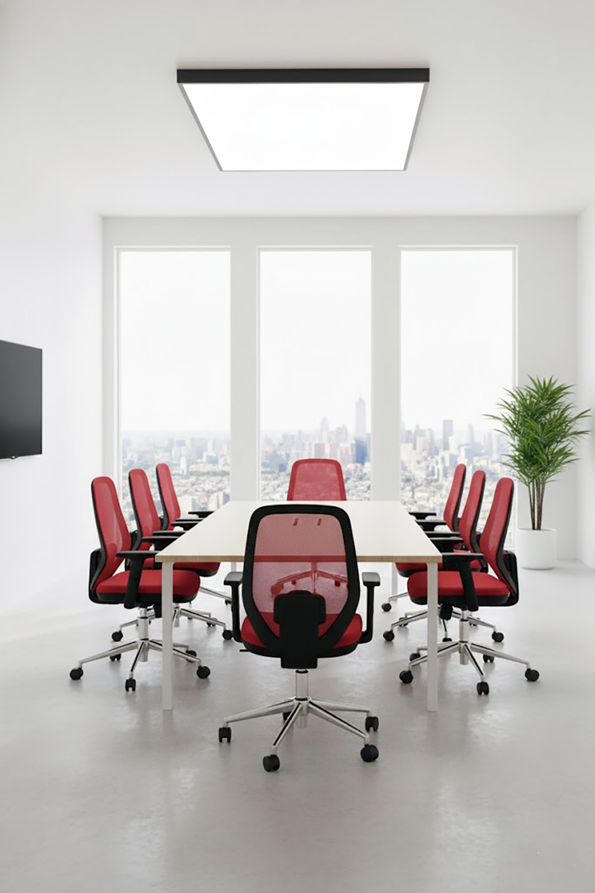 Ofisbazaar Dali Fileli Çalışma Koltuğu | Ergonomik Şef ve Toplantı Koltuğu Kırmızı